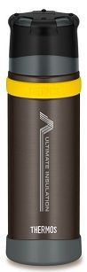 Thermos 0,5L Mountain - Termos z kubkiem do warunków ekstremalnych - Tytanowy-brąz