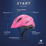 Dziecięcy/Młodzieżowy kask rowerowy Rogelli START różowy - 3