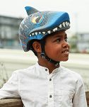Kask dziecięcy juniorski rekin - RASKULLZ SIR CHOMPZ blue (50-54 cm) - 5