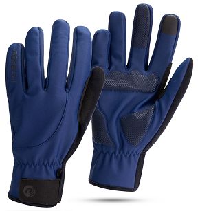 Lekkie zimowe rękawiczki rowerowe Rogelli CORE z żelowymi poduszeczkami, ciemnoniebieskie