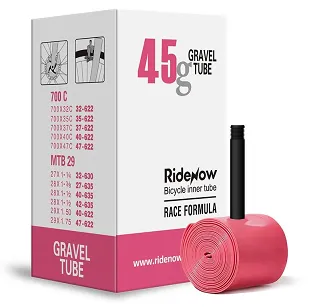 Dętka RideNow TPU Gravel 700C / 28″ 32–47C oraz 29″ 1.50–1.75″ – AV 45 mm (Auto/Schrader), 45 g