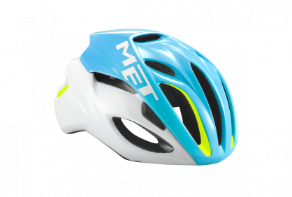Kask szosowy MET Rivale HES-  niebiesko-biały -58-62cm
