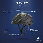 Dziecięcy/Młodzieżowy kask rowerowy Rogelli START czarny - 3
