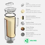 Kubek termiczny Asobu Tower z powłoką ceramiczną 590ml - pastel pink - 6