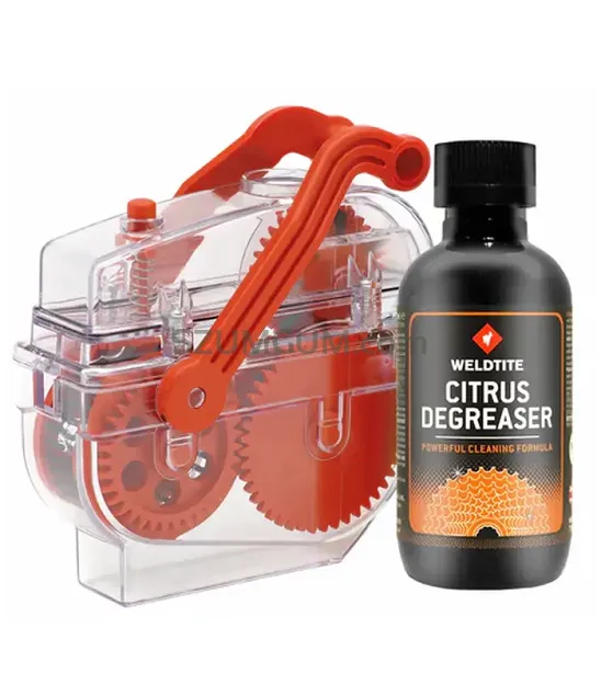 Maszyna do czyszczenia łańcucha WELDTITE DIRTWASH DIRT TRAP CHAIN DEGREASER MACHINE + Odtłuszczacz 75ml