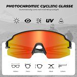 Okulary sportowe Rockbros 10179BK - fotochromowe z ochroną UV i wkładką korekcyjną - pomarańczowe szkła - 3