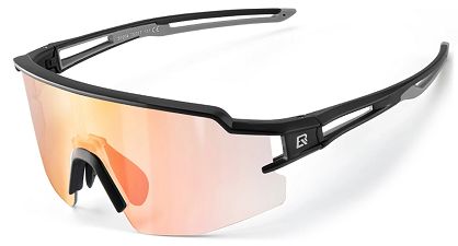 Okulary sportowe Rockbros 10179BK - fotochromowe z ochroną UV i wkładką korekcyjną - pomarańczowe szkła