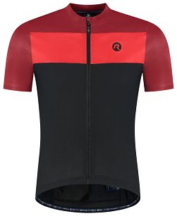 Koszulka kolarska Rogelli CORE BLOCK czerwono-czarna