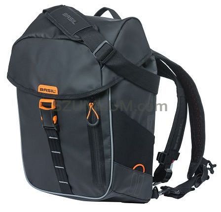 Sakwa turystyczna pojedyncza / Plecak - Basil Miles Tarpulin Daypack 17L - black/orange