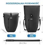 Wodoodporna sakwa rowerowa na bagażnik Rockbros AS-166 20 L - oliwkowa - 9