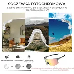 Okulary sportowe Rockbros SP338 – 3 wymienne soczewki: fotochromowe, polaryzacyjne i żółte nocne - grey pink - 3