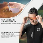 Okulary sportowe Rockbros SP338 – 3 wymienne soczewki: fotochromowe, polaryzacyjne i żółte nocne - grey pink - 11