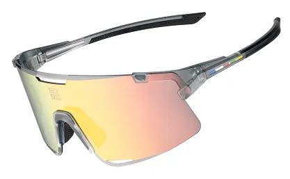 Okulary sportowe Rockbros SP338 – 3 wymienne soczewki: fotochromowe, polaryzacyjne i żółte nocne - grey pink