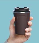 Asobu Cafe Compact kubek termiczny 390ml brązowy - 2