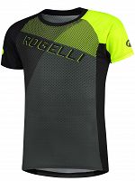 Luźna koszulka rowerowa MTB Rogelli ADVENTURE 2.0 z krótkim rękawem i boczną kieszenią, czarno-szaro-odblaskowo żółta roz. XL