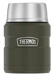 Oryginalny Termos obiadowy  na jedzenie z łyżką Thermos King 470ml, zieleń wojskowa - 2