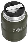 Oryginalny Termos obiadowy  na jedzenie z łyżką Thermos King 470ml, zieleń wojskowa - 3