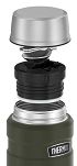 Oryginalny Termos obiadowy  na jedzenie z łyżką Thermos King 470ml, zieleń wojskowa - 4