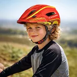 Kask rowerowy fullface dziecięcy Wozinsky z zdejmowaną szczęką i tylną lampką USB 52-56 cm - czerwono-żółty - 10