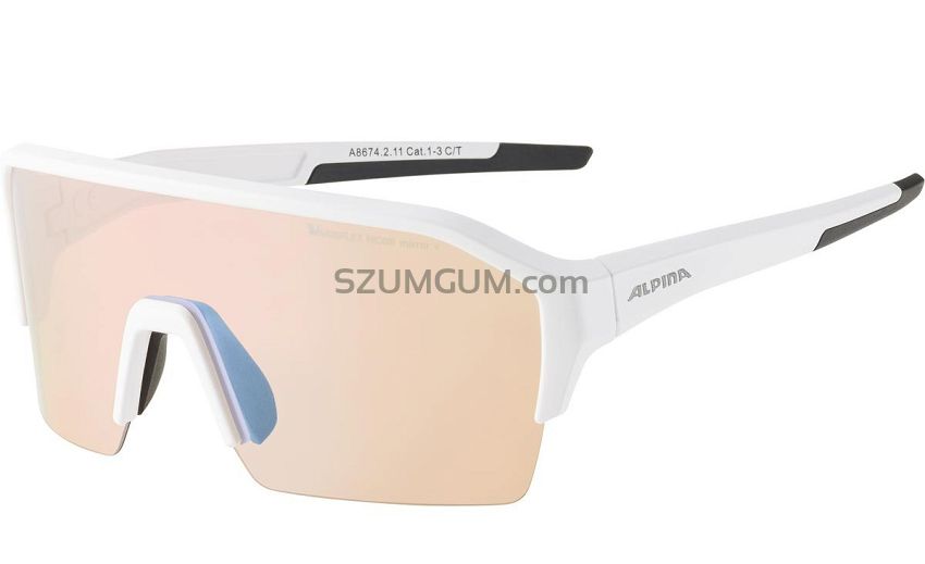 Okulary Alpina RAM HR Q-LITE V - WHITE MATT szkło  MIRROR Cat.1-3