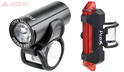 Zestaw lamp Prox PICTOR SET CZARNY CREE 350+10Lm USB