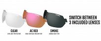 Okulary TIFOSI SLICE  black white (3 szkła 15,4% Smoke, 41,4% AC Red, 95,6% Clear) - 3