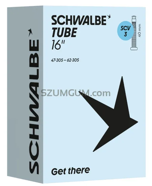 Dętka Schwalbe Standard SCV3 (Clik Valve) – 16″, 47–62 mm (1.75″–2.45″), zawór 40 mm, 115g