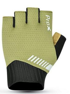 Rękawiczki rowerowe Prox Race Gel Pro zielono-beżowe