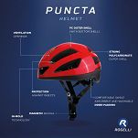 Kask rowerowy Rogelli PUNCTA z błyszczącą powierzchnią czerwony L-XL 58-62 cm - 7