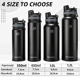 Butelka - bidon termiczny Rockbros 550ml / 18oz czarna - 5