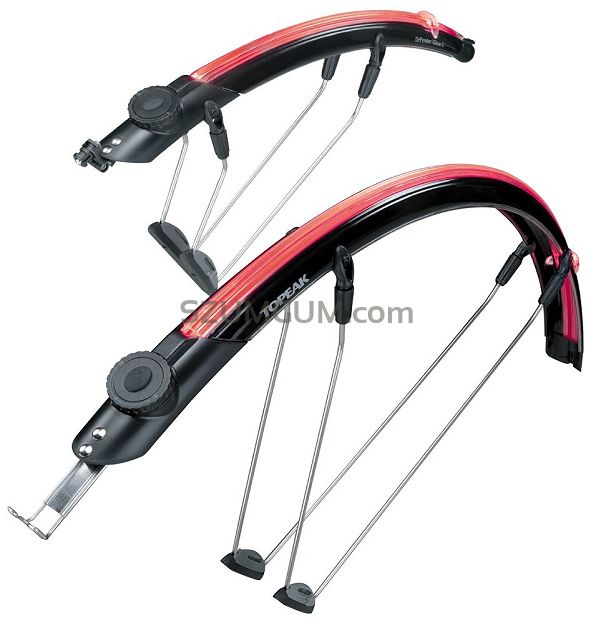 Komplet błotników rowerowych z oświetleniem - Topeak iGlow X - szosa do max 700x25c