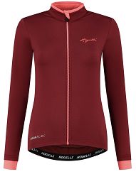 Ocieplana damska bluza rowerowa Rogelli ESSENTIAL, bordowo-koralowa