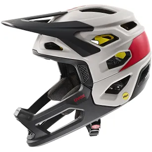 Kask rowerowy UVEX Revolt MIPS z zdejmowaną gardą - oak brown red matt