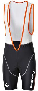 Spodenki rowerowe z szelkami Progress BS AIR BIB, - black-orange S