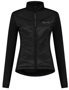 Damska zimowa kurtka rowerowa z syntetycznym pierzem Rogelli WADDED o hybrydowej konstrukcji, czarna