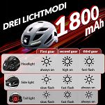 Kask rowerowy Rockbros ZK-077 z zintegrowanym oświetleniem 360°, black - 25