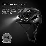 Kask rowerowy Rockbros ZK-077 z zintegrowanym oświetleniem 360°, black - 2