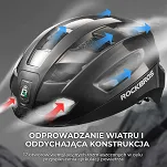 Inteligętny kask Rockbros ZK-031 titanium – zdalnie sterowane oświetlenie i kierunkowskazy - 8