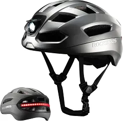 Inteligętny kask Rockbros ZK-031 titanium – zdalnie sterowane oświetlenie i kierunkowskazy