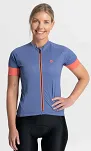 Damska koszulka rowerowa Rogelli MODESTA, niebieski/coral - 2