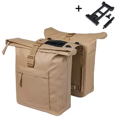 Torba miejska Basil Brooklyn - Double Pannier Bag MIK - 41L - sand
