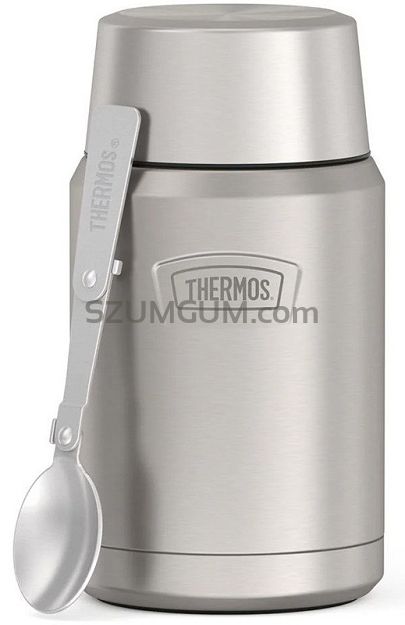 Termos na jedzenie z składaną łyżką i kubkiem Thermos ICON 710 ml - nierdzewny