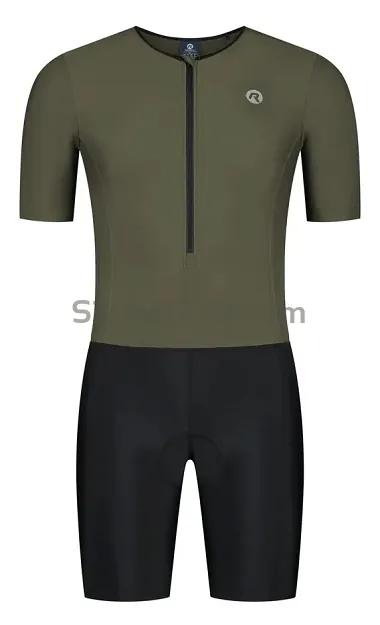 Strój triathlonowy Rogelli Florida krótki rękaw -  Czarno-Khaki