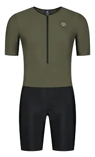 Strój triathlonowy Rogelli Florida krótki rękaw -  Czarno-Khaki