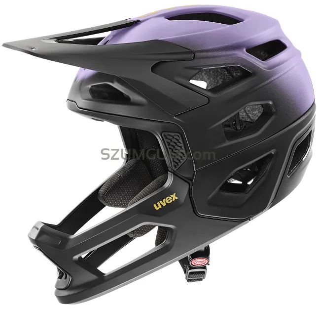 Kask rowerowy UVEX Revolt z zdejmowaną gardą - lilac black matt