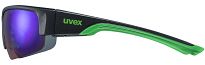 Okulary sportowe UVEX Sportstyle 215 - black matt green / mirror green - 4