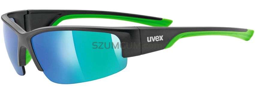 Okulary sportowe UVEX Sportstyle 215 - black matt green / mirror green