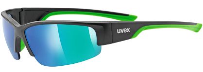 Okulary sportowe UVEX Sportstyle 215 - black matt green / mirror green