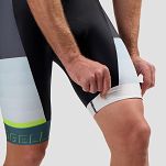 Spodenki rowerowe Rogelli HERO II z żelową wkładką, niebiesko-limonkowe - 3