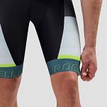 Spodenki rowerowe Rogelli HERO II z żelową wkładką, niebiesko-limonkowe - 4